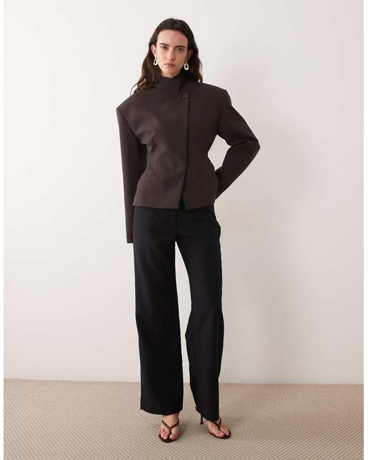 ASOS Black Wrap Front Cinch Blazer