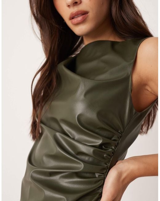 asos green leather dress MRS. Smith Stretch Leather Dress 2XL / Port Wine