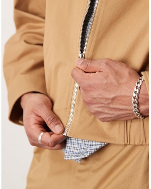Blouson harrington d'ensemble élégant en coton peau ASOS pour homme en coloris Natural