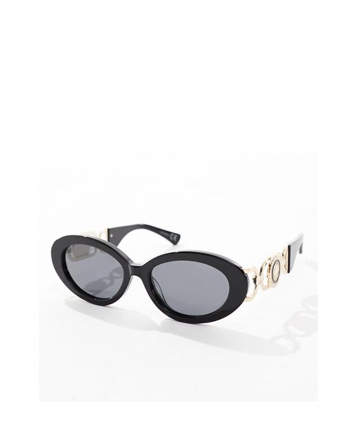 Reclaimed (vintage) Black – limited edition – ovale sonnenbrille aus acetat im stil der 90er