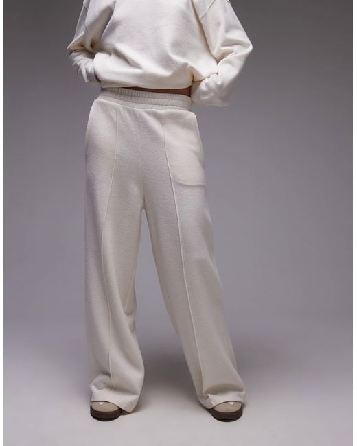 TOPSHOP Gray Brushed Wide Leg Jogger