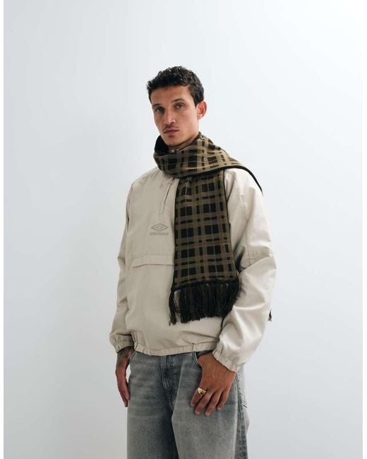 Umbro Brown Check Pattern Knitted Scarf for men