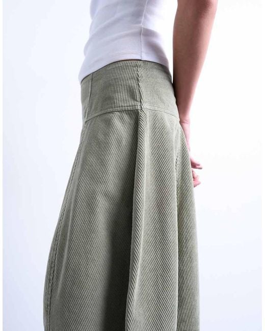 TOPSHOP White Seamed Barrel Maxi Skirt