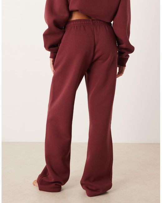 Gina Tricot Red Loose Fit Straight Leg Sweatpants