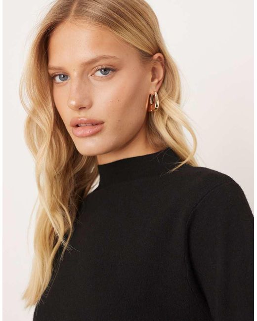 Mango Black High Neck Jumper