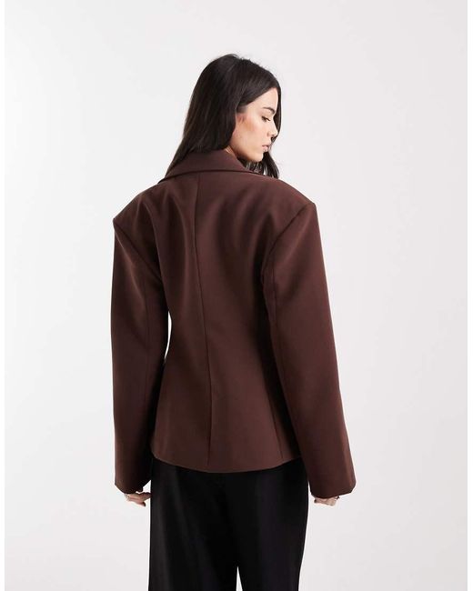 ASOS Purple Sculpt Cinch Waist Blazer