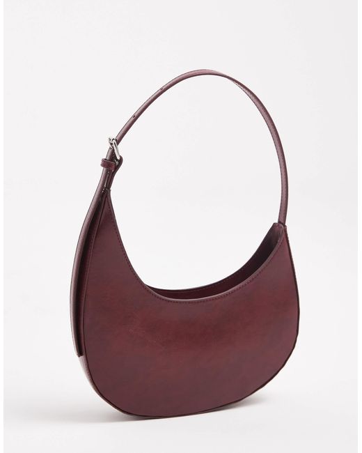 ASOS Purple Asymmetric Scoop Shoulder Bag With Buckle Detail