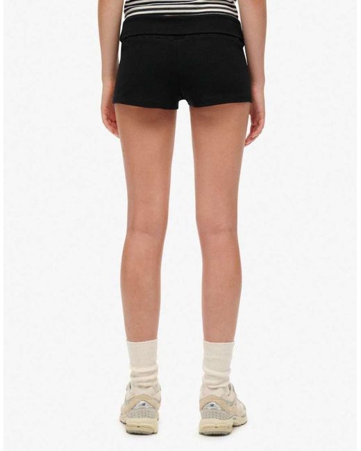 Superdry Black Athletic Essentials Fold Over Short