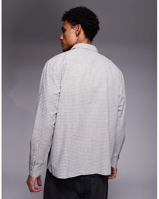 Camicia Comoda A Quadri Blu E di ASOS in Gray da Uomo