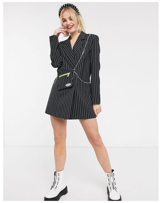 pinstripe blazer dress
