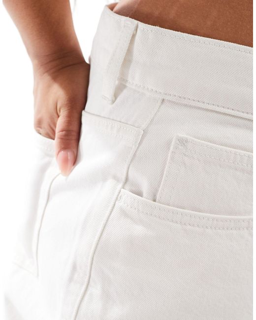 Collusion White X014 Plus baggy Mid Rise Antifit Jeans
