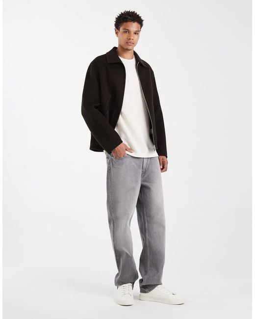 ARKET Black Wool Rich Double Layer Workwear Jacket for men