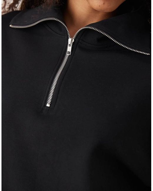 ASOS Blue Interlock Half Zip Sweatshirt