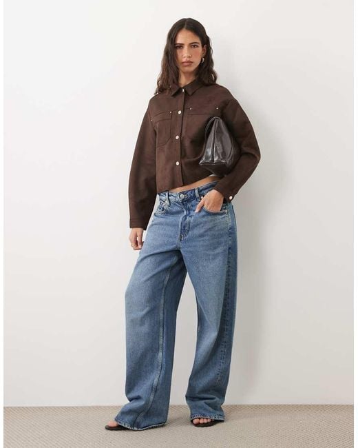 Jdy Brown Faux Suede Overshirt