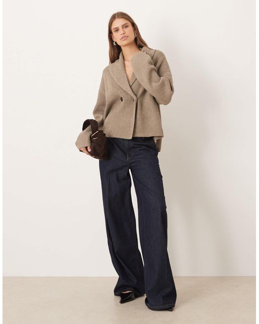 Pretty Lavish Natural – gerippte strickjacke