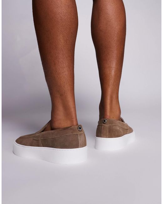 Steve Madden Brown Leyton Slip On Loafers for men