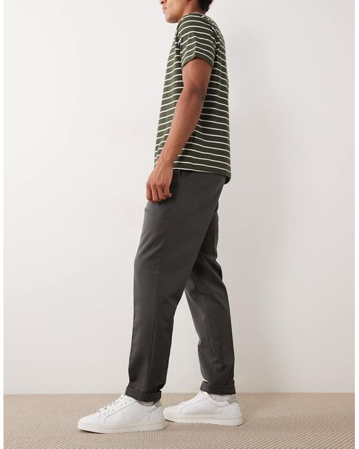 ASOS Gray Smart Tapered Trousers for men