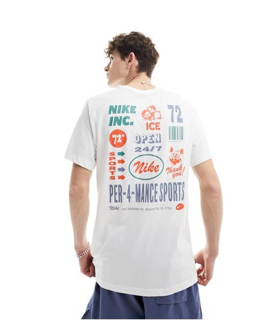 Dri-fit - t-shirt avec imprimé au dos Nike pour homme en coloris White