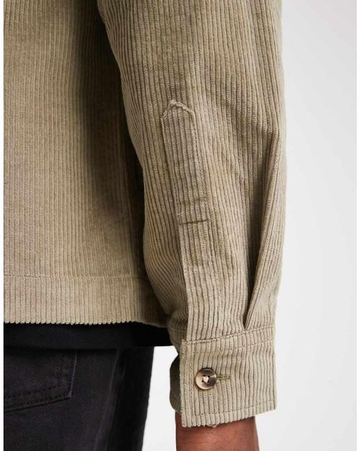 ASOS Natural Cord Overshirt for men