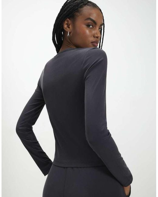 River Island Blue Soft Touch Long Sleeve Top
