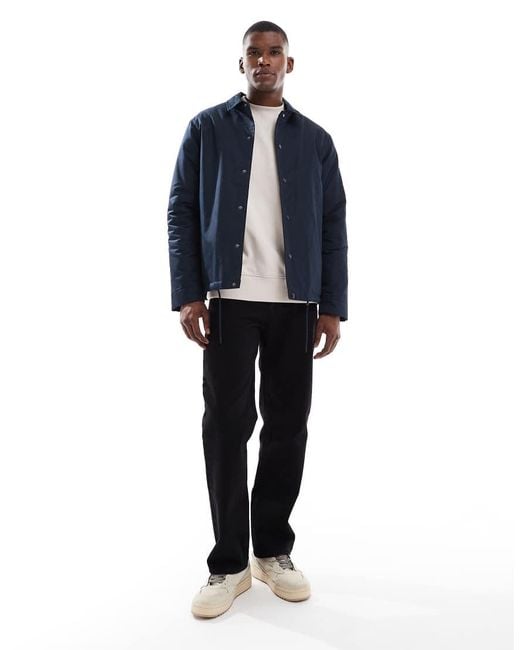 New Look Blue Padded Coach Jacket for men