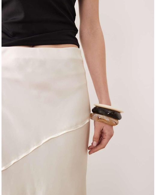 Aware Natural Satin Maxi Skirt With Drop Waist