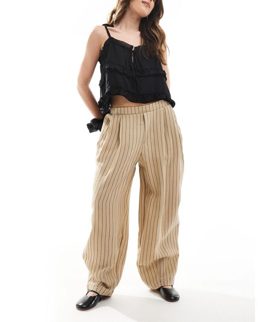 Bershka Natural – leinenhose