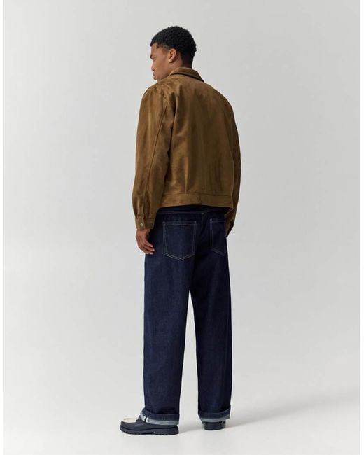Pull&Bear Brown Faux Suede Jacket for men