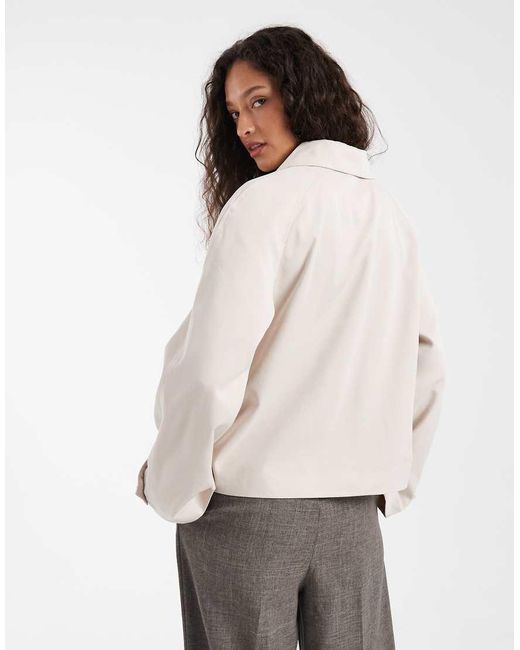 Pieces Natural Short Trench Coat