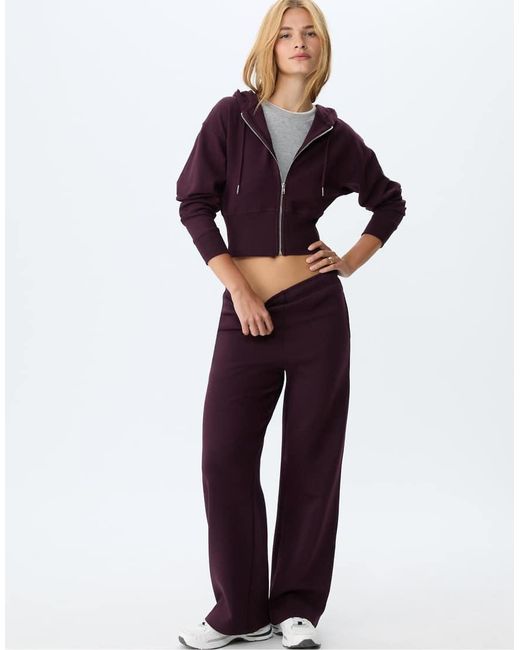 Stradivarius Joggingbroek Met Wijde Pijpen in het Blue