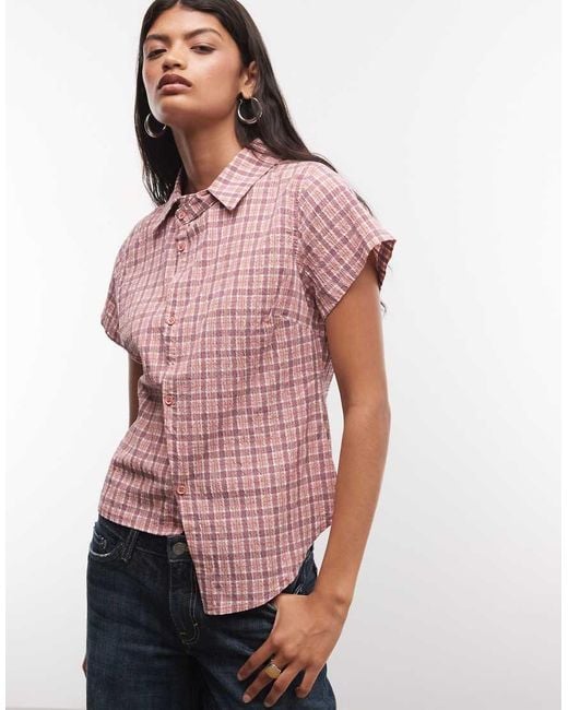 Collusion Pink Asymmetric Short Sleeve Shirt