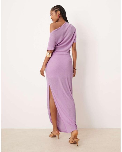 ASOS Pink Mix & Match Mesh Semi Sheer Side Split Maxi Skirt