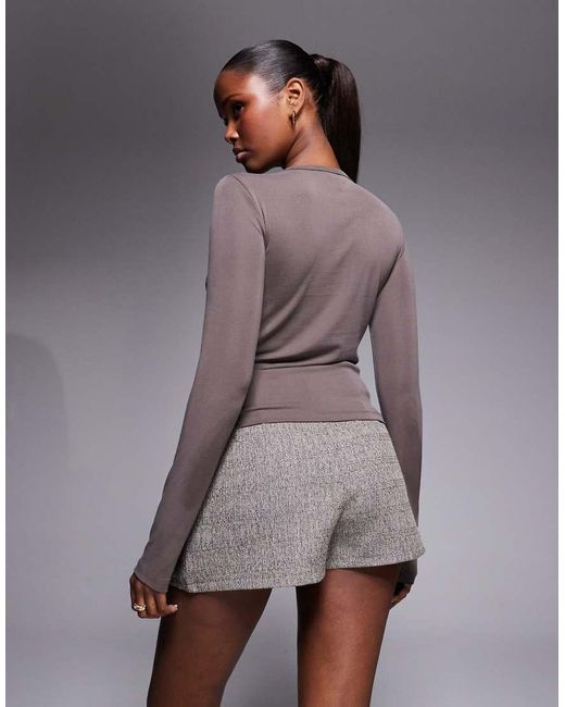 River Island Gray Mini Skort With Split