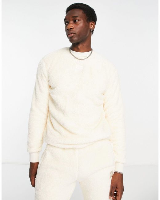 Adidas Originals – essentials+ – flauschiges sweatshirt in Natural für Herren