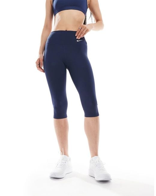 Nike Blue Nike One Training High Waisted Capri leggings