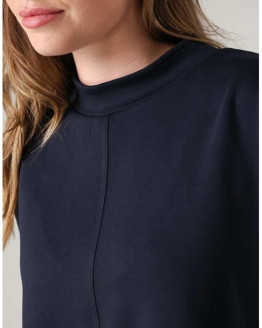 French Connection Blue Luxe Turtle Neck Long Sleeve Jumper