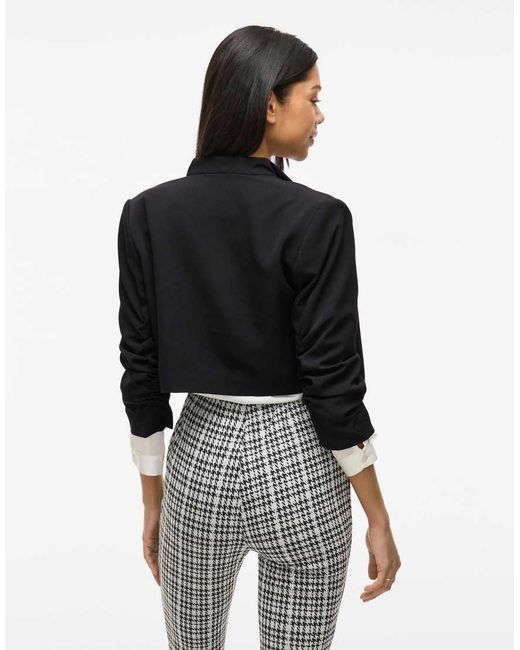 Vila White Open Cropped Blazer