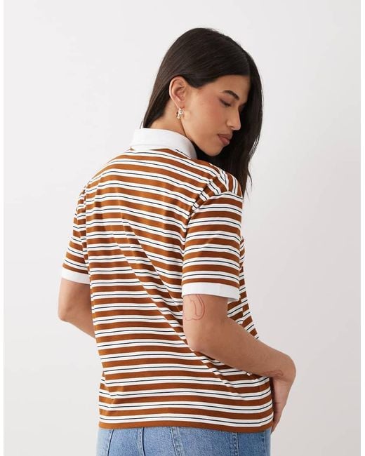 The Frolic White Exclusive Collared Oversized Rugby Polo T-Shirt