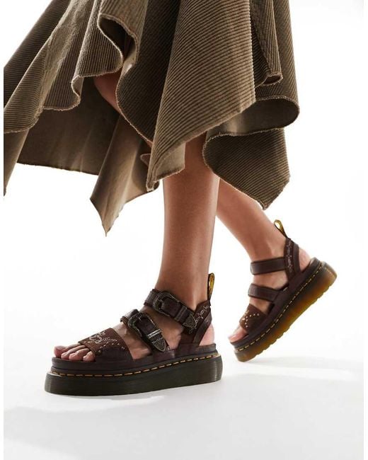 Dr. Martens Brown Gryphon Quad Western Sandals