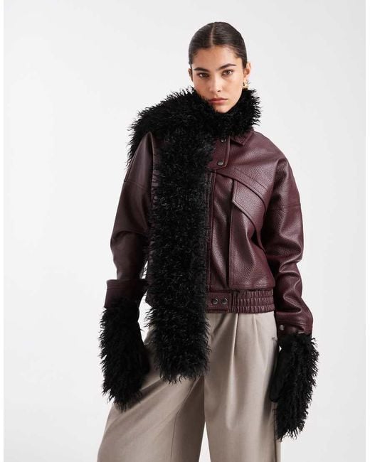 South Beach Black Mongolian Scarf And Mittens Set