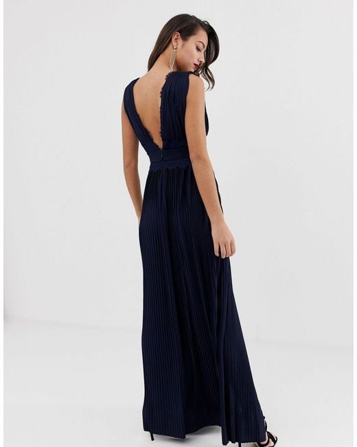 Asos premium lace insert pleated maxi dress best sale