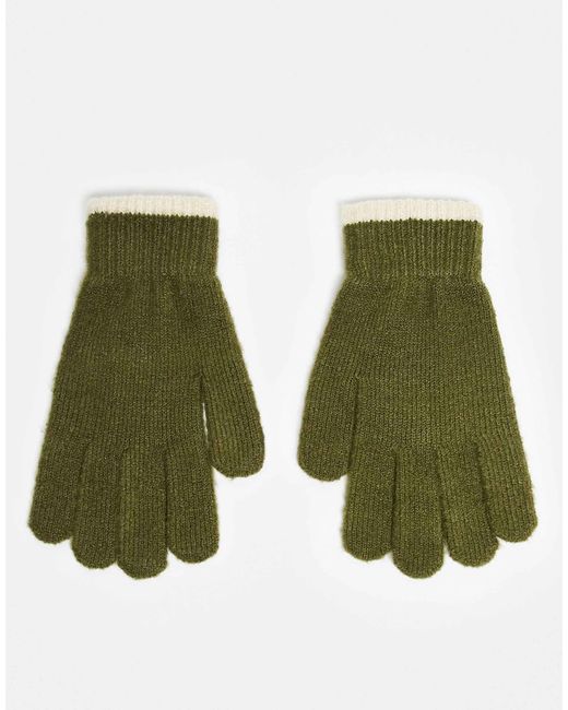 ASOS – strickhandschuhe in Green für Herren