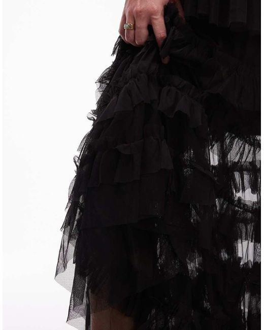 AllSaints White Aude Ruffle Maxi Skirt