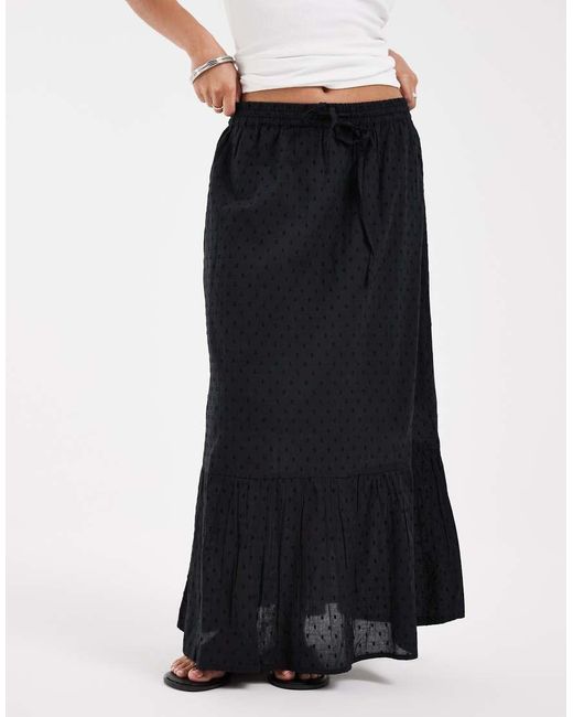 Vero Moda Black Dobby Texture Boho Maxi Skirt