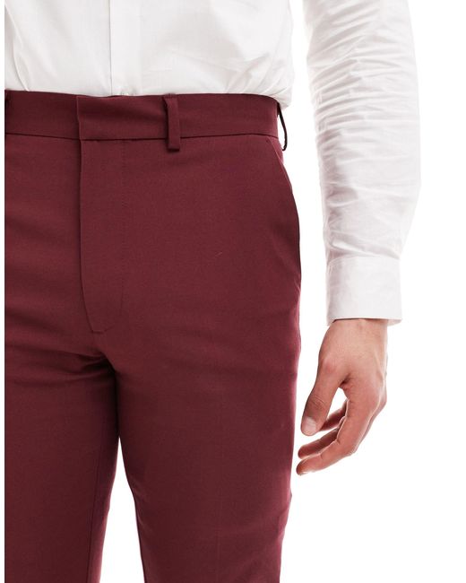 ASOS Red Slim Suit Pants for men