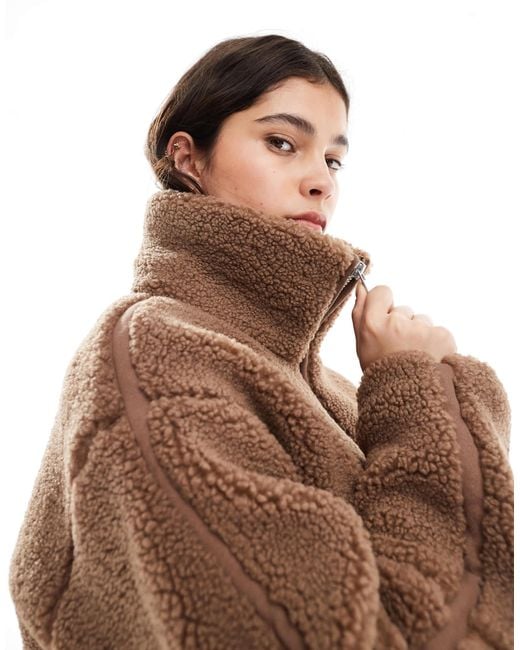 ONLY Brown Slouchy Teddy Jacket