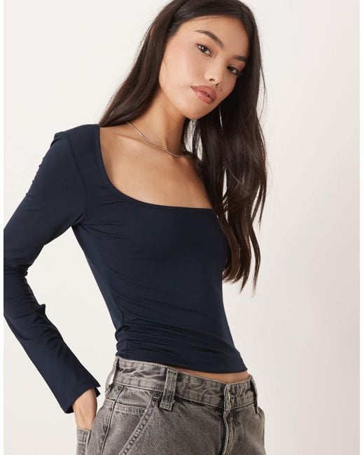 Gina Tricot Blue – langärmliges oberteil