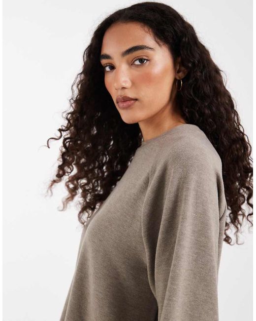 ONLY Brown Soft Texture Boxy T-Shirt Co-Ord