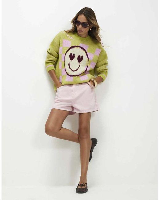 River Island Green Long Sleeve Face Jumper