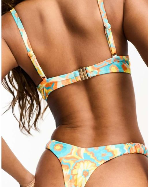 Kulani Kinis Multicolor Miami Moon Retro Y Thong Bikini Bottoms